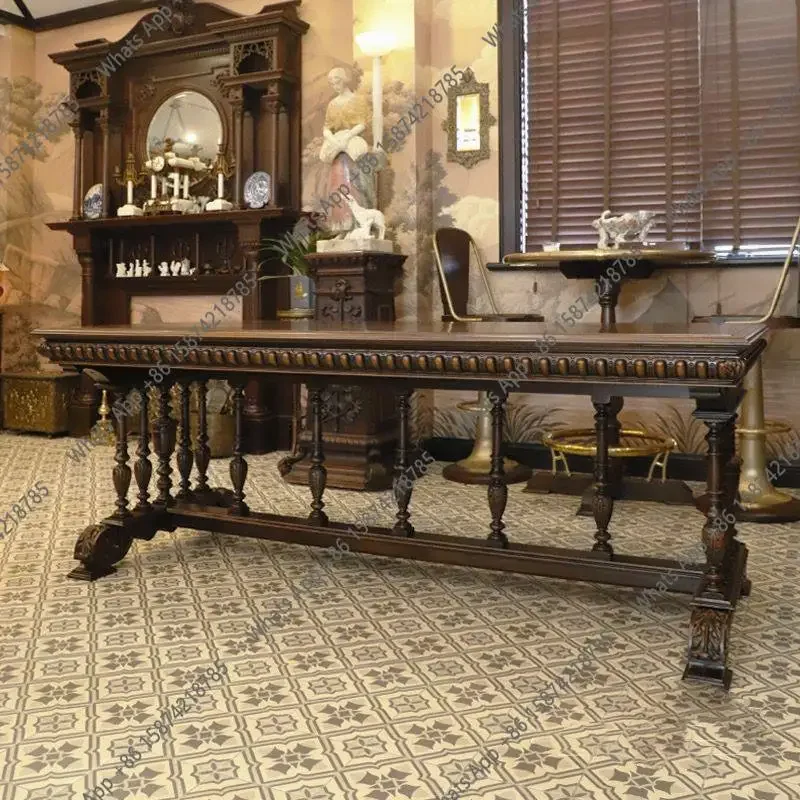 

Обеденный стол LZ из массива дерева с резьбой во французском стиле/банкетный стол в американском деревенском стиле/стол для конференций в винтажном стиле для виллы