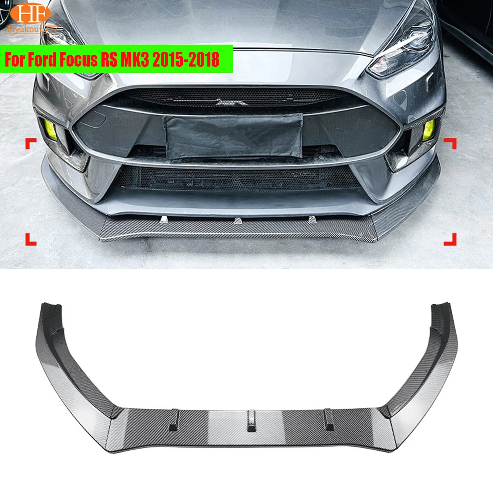 

For Ford Focus RS MK3 2015-2018 2016 Car Front Bumper Lip Spoiler Canard Diffuser Covers Body Kits