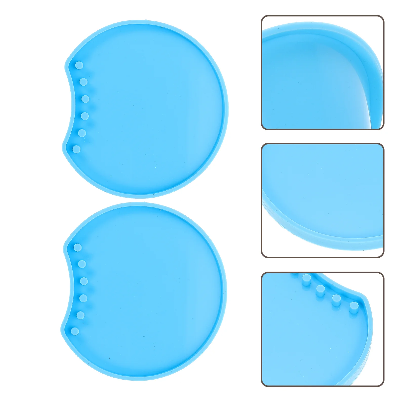 2 Pcs Headbands Hairpin Epoxy Mold DIY Decor Resin Mouse Ear Molds Silicone Filling Sky-blue for Round