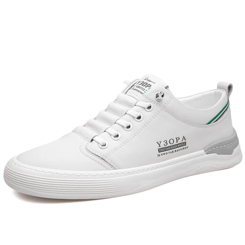 

Soft Sole Fashion Casual Shoes for Men Spring Autumn New Designer White Board Shoes Male Solid Color Leather Sneakers Man