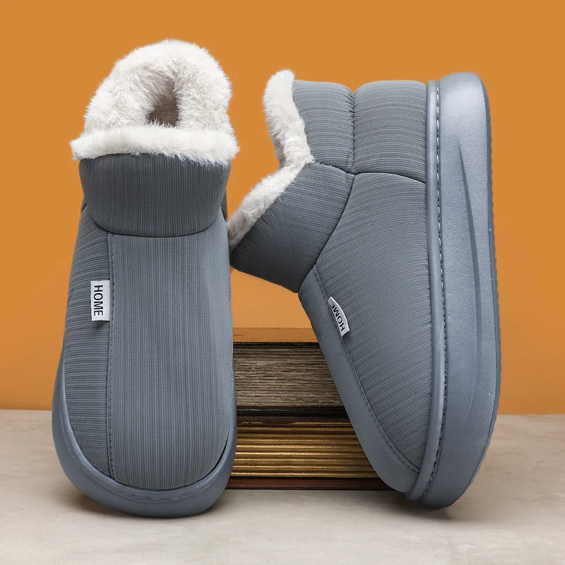 جديد الشتاء الثلوج الأحذية القطنية مع الصوف كبيرة الحجم شقة الانزلاق على نمط في الهواء الطلق الأحذية الدافئة داخلي وخارجي أحذية قطنية #6