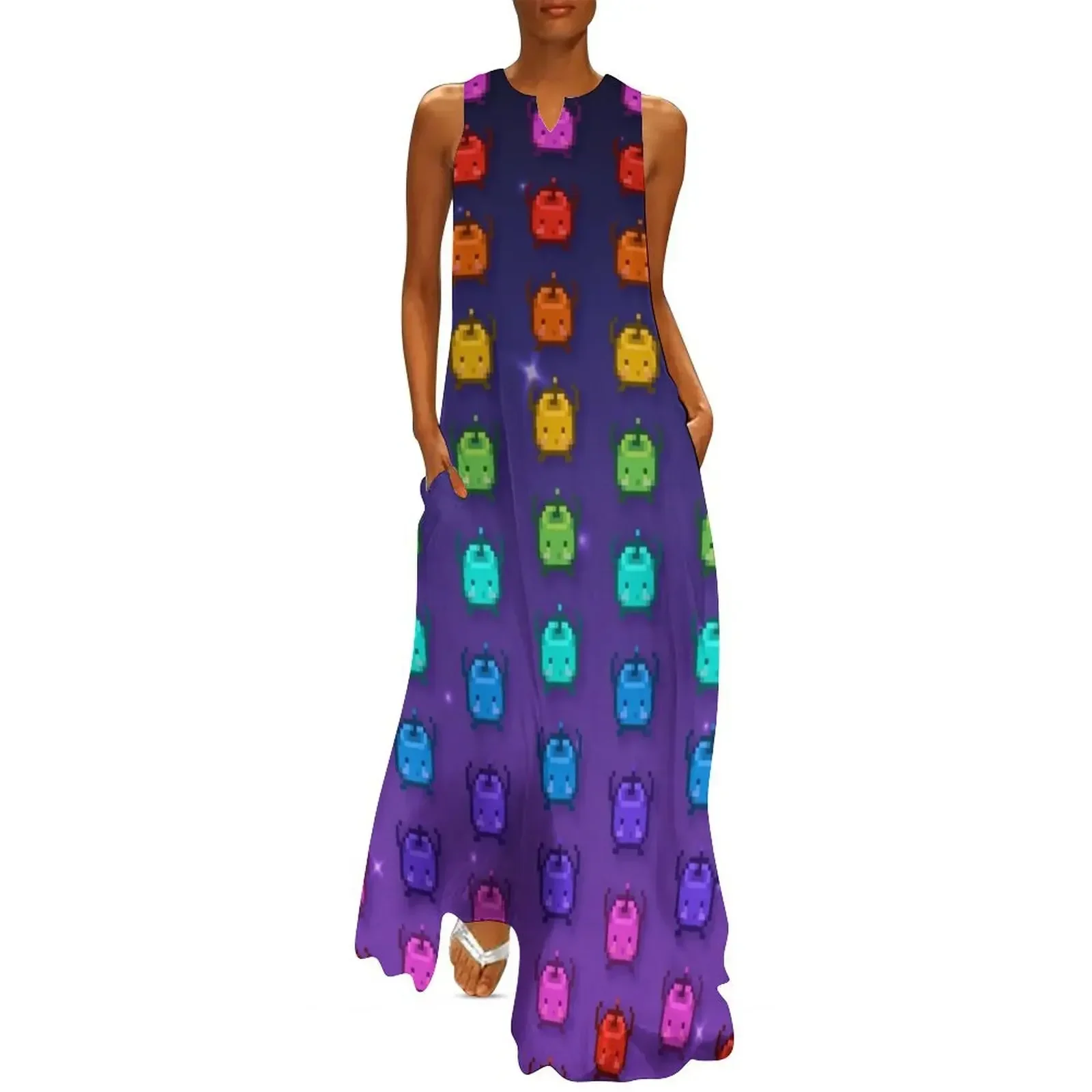 

Stardew Valley Rainbow Junimos Long Dress dress summer sexy dress Woman's evening