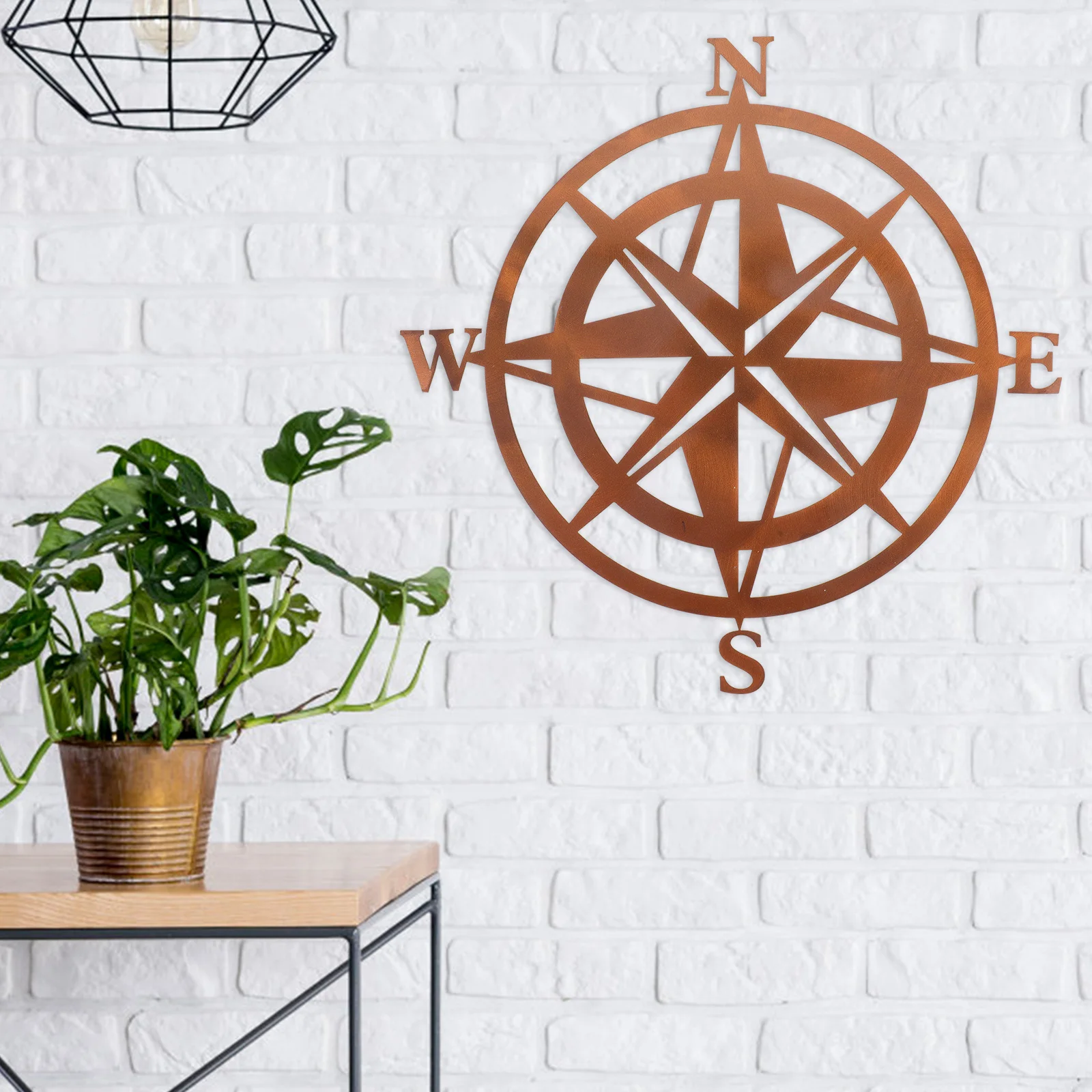 

Compass Wall Iron Art for Living Room Outdoor Metal Wall Decor Bar Nautical Hanging Restaurant Patio Metal Art