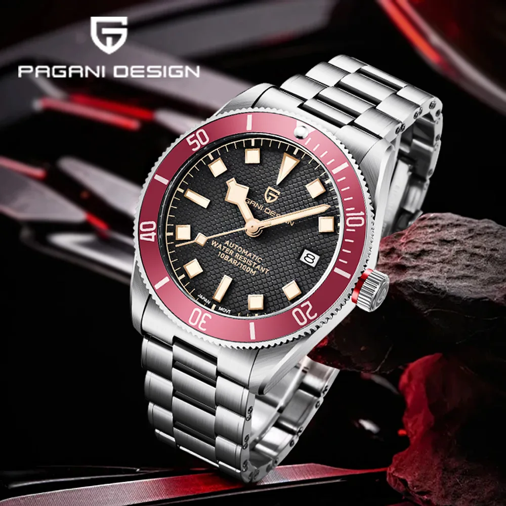 

Мужские механические часы Pagani Design BB58 2026 года, ретро-дайверские, с автоматическим механизмом NH35, роскошные, с AR-сапфировым стеклом, для отдыха
