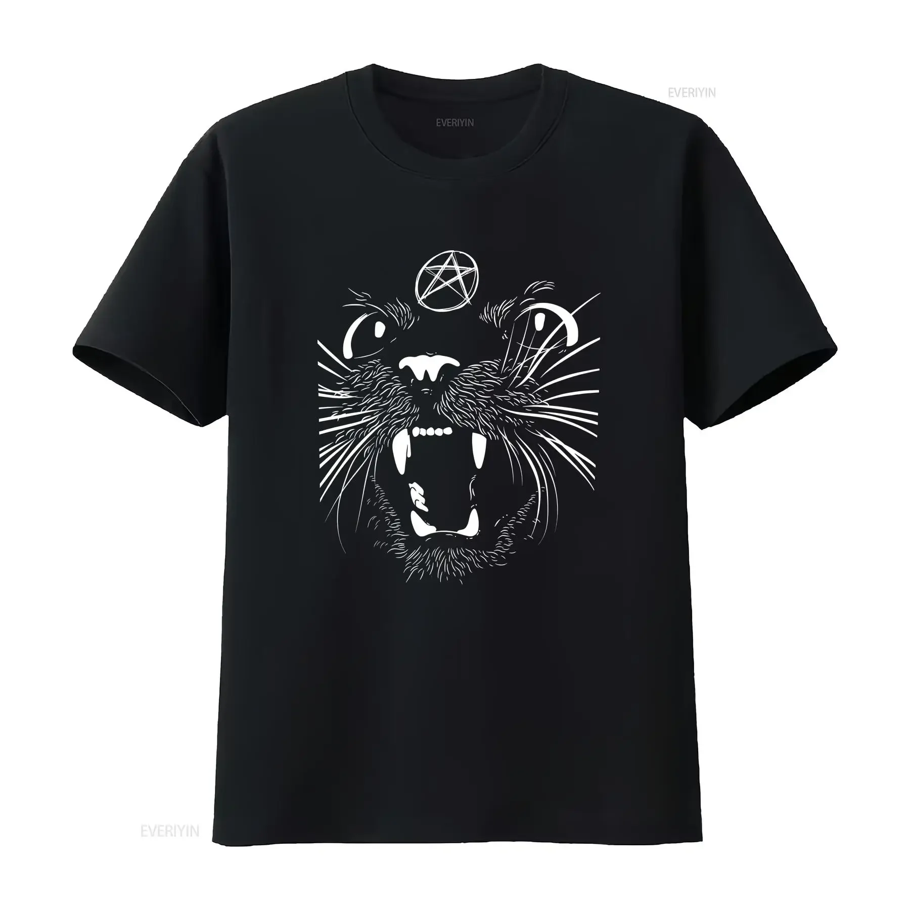 Black Sassy Cat T Shirt Witchy Witch Clothing Wicca Wiccan unisex vintage Washed graphic fashion Soft Breathable Stylish