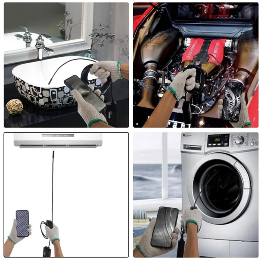 2MP 1080P Dual Lens Wireless WIFI Industrial Endoscope For Android&ISO Smart Phone CMOS Borescope  Inspection Pipe Scope