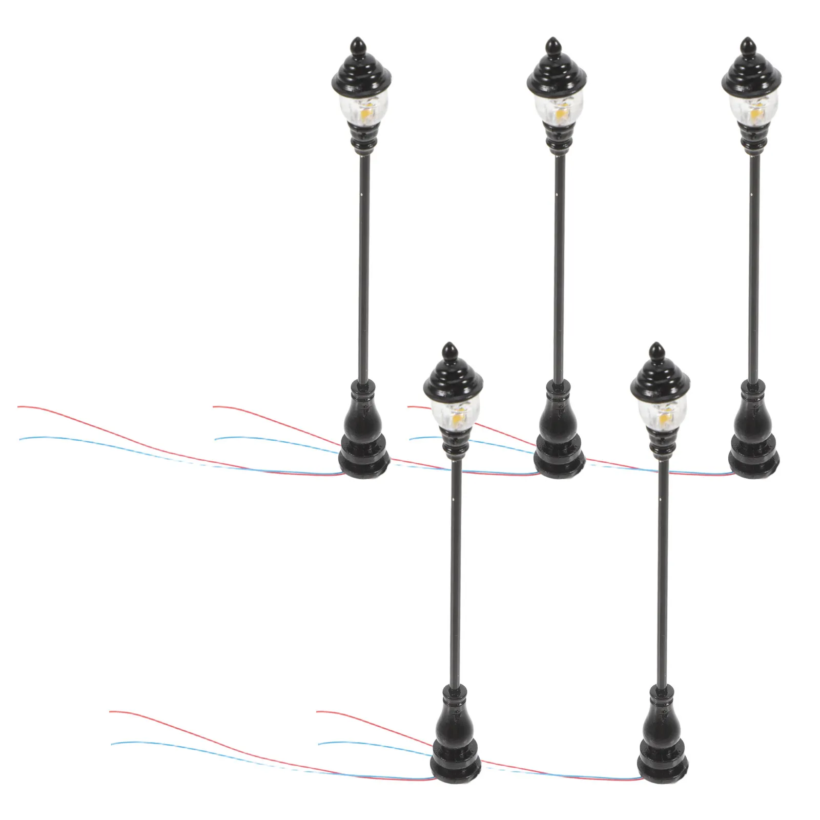 

Набор из 5 миниатюрных декоративных уличных фонарей для сада, садовых ландшафтов и диорам, модель фонарного столба