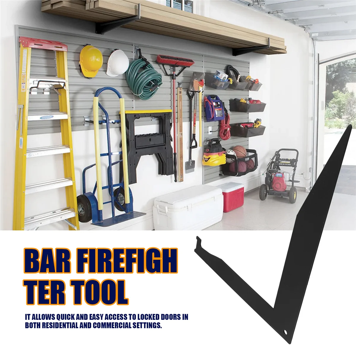 A88m barra ferramenta de bombeiro portas de acesso facilmente picareta de fogo ferramenta de alavancagem preto