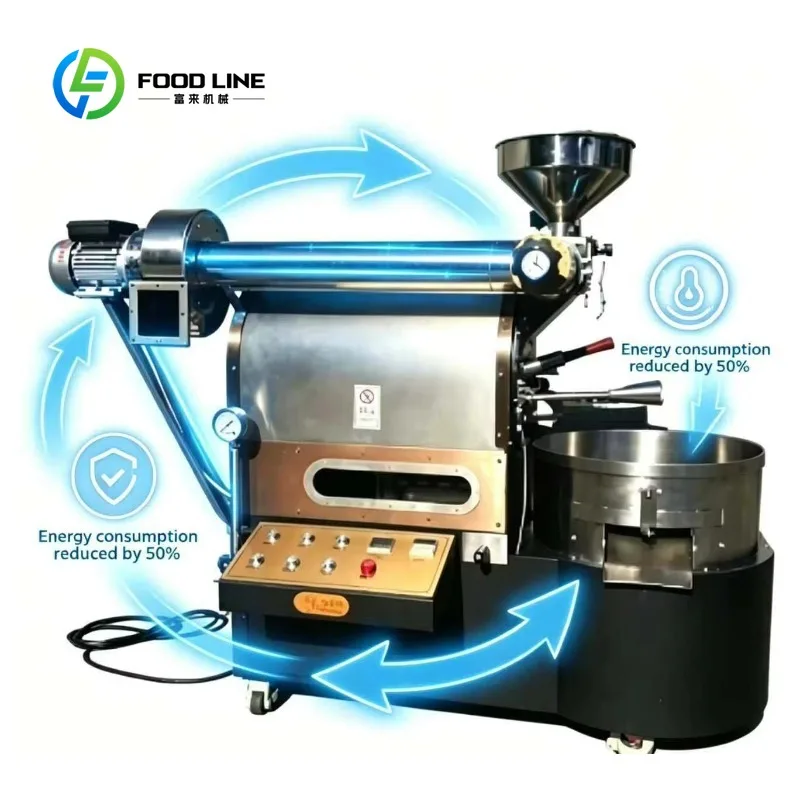 custom small bean roasting drum full steel dual‑fuel heating even thermal output for home private coffee taster business buyers