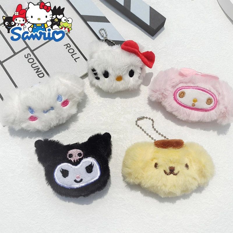 

Плюшевый брелок для ключей Sanrio из аниме «Hello Kitty», аксессуары Kuromi My Melody Cinnamoroll, милая сумочка для девушек, подвеска, игрушка в подарок