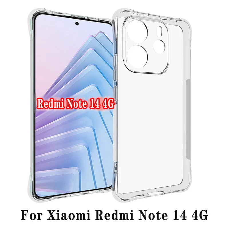 For Xiaomi Redmi Note 14 4G Case Air Cushion Shockproof Airbag Clear Silicone TPU Back Cover Phone Case for Redmi Note 14 4G