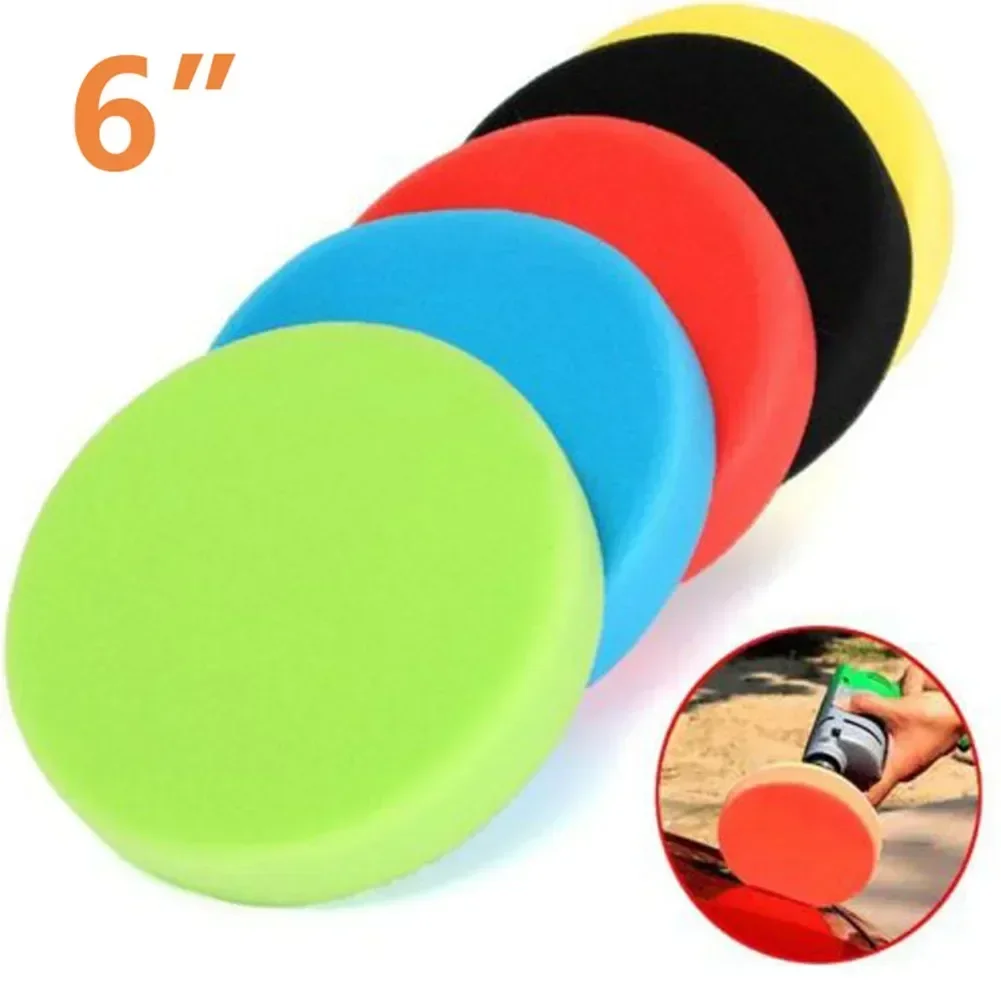 5pcs/Set 3/4/6inches Sponge Polishing Pads Car Round Flat Polishing Buffing Sponge Pads For Car Polishing Car Maintenance