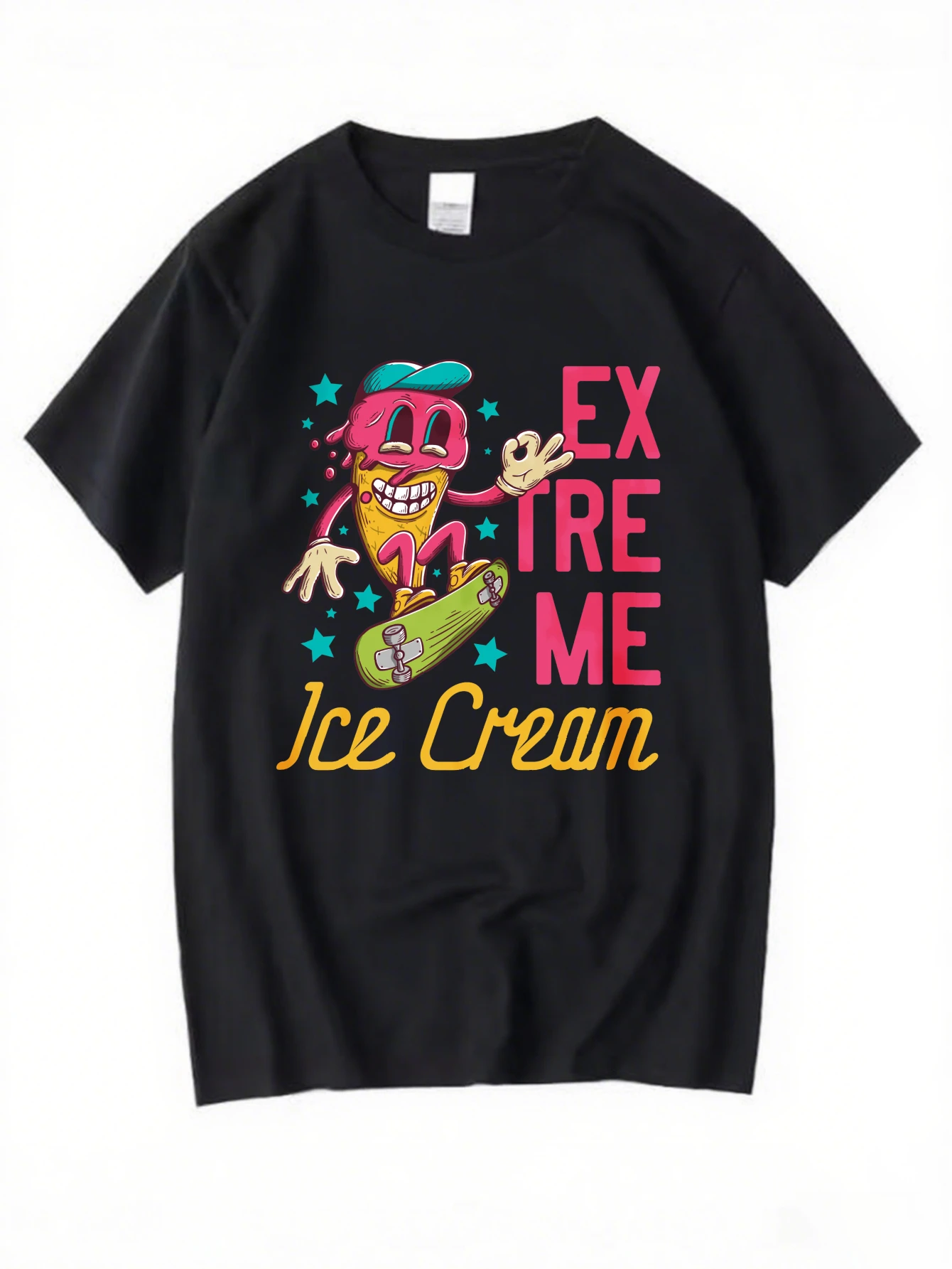 

Retro Eat The Rich Graphic T-Shirt for Men, Punk Rock Style Short Sleeve Tee, Casual Slogan Print Tops for Streetwear