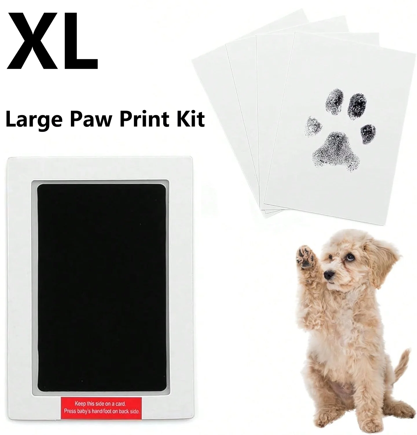 Kit de huella de pata: perfecto para conservar las huellas de su perro, almohadilla de impresión de pata de mascota sin tinta, ideal para huellas de manos de bebé recién nacido y Fo