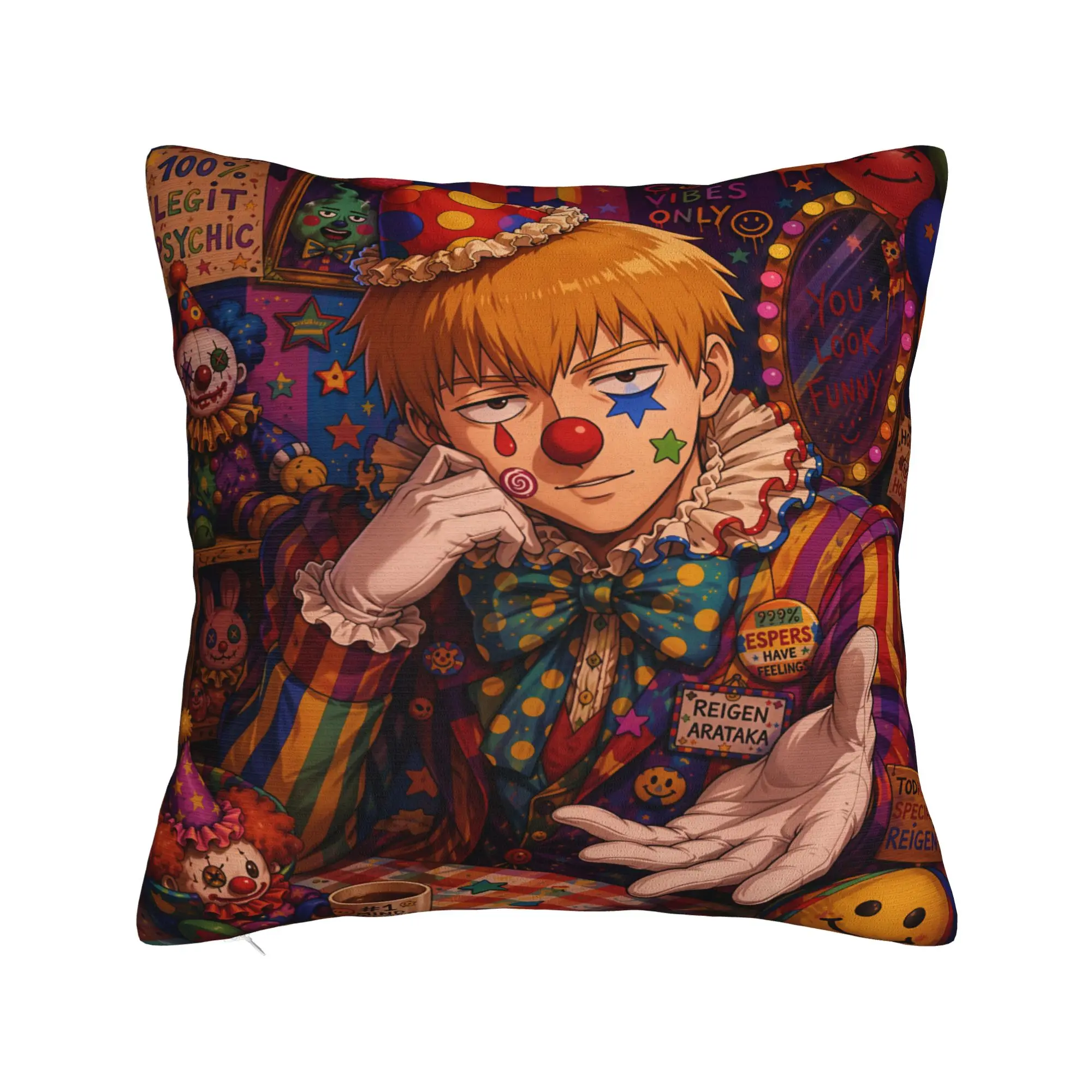 Killer Klowns From Outer Space Wax Pillow Case  Square Pillow Cover For Sofa Home Decoration Kawaii Cushion Cover
