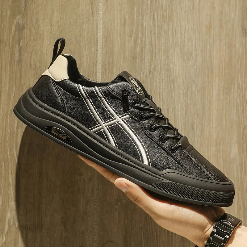 Autumn 2025 Men's White Chunky Sneakers - Breathable Minimalist Design, Student-Friendly & Instagram Popular