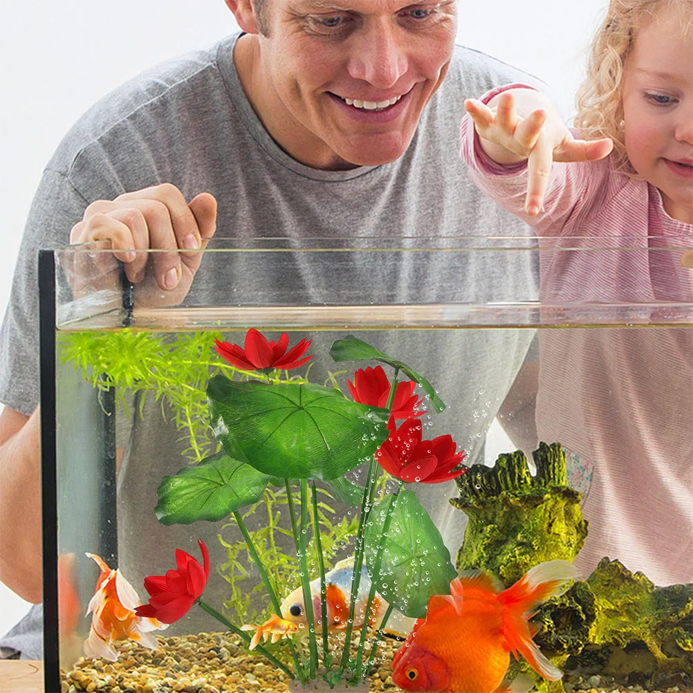 

2 Pcs Artificial Aquarium Plants Fish Tank Decor Plastic Aquatic Equipment High Realism Easy Clean Sturdy Simulated Grass