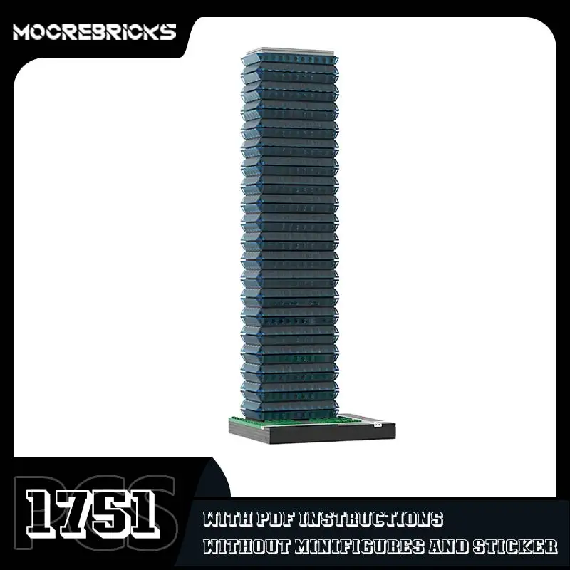 Famous Skyscraper FKI Tower Building Blocks Assembly Architecture Set Street View Model Toy Brick Boy Surprise Birthday Gift