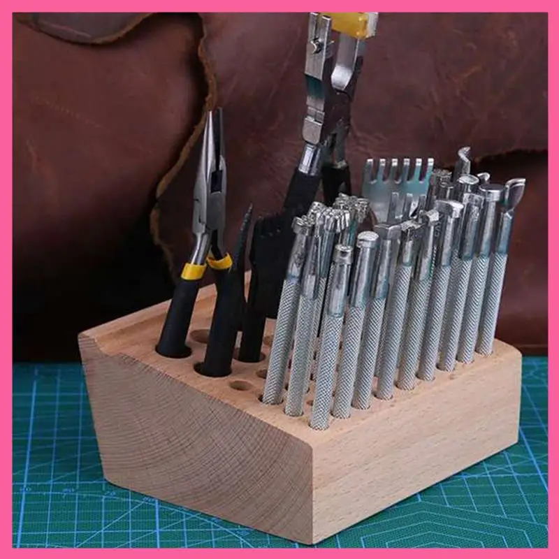 

Стойка для изготовления кожаных инструментов Кожаные рабочие инструменты для работы по коже Стеллаж для хранения перфорационных инструментов