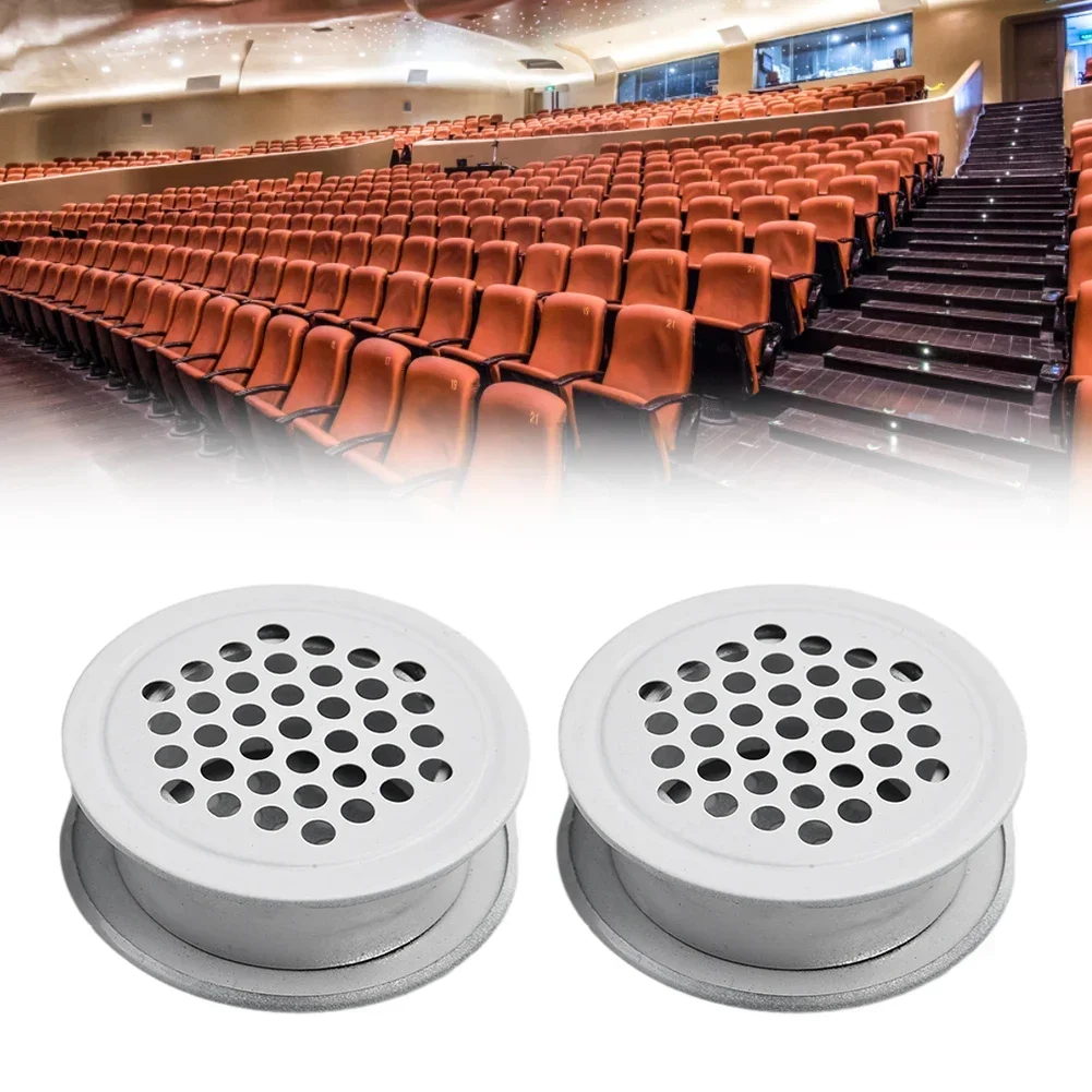Aço Inoxidável Rodada Air Vent Grille, Plugs Móveis, Hardware para Guarda-Roupa e Gabinete, 2PCs