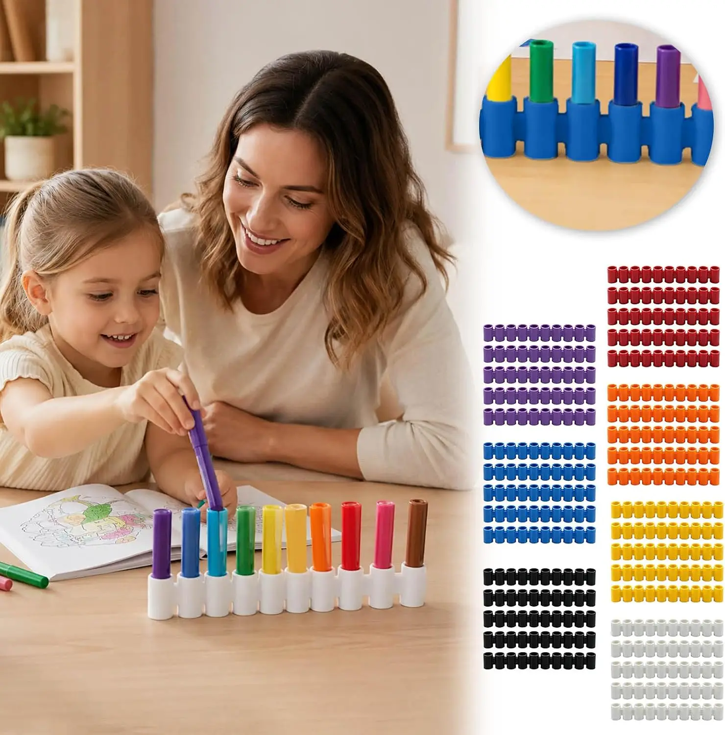 Marker Storage Box  Art Marker Holder Marker Storage Holder Silicone For Student Desks Drawing Pens Art Markers