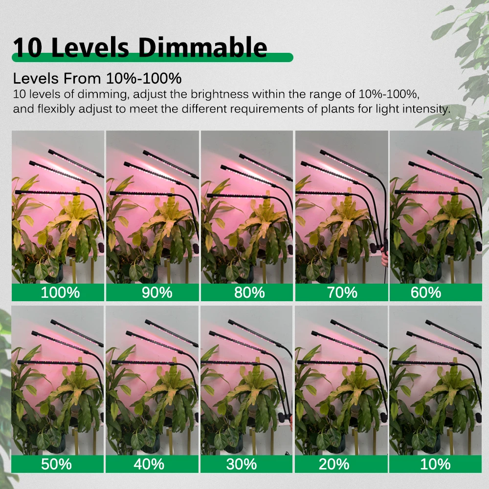 2/3/4 رؤساء LED تنمو ضوء الطيف الكامل فيتو مصباح USB كليب على تنمو مصباح للنباتات الداخلية الشتلات زهرة خيمة صندوق Fitolampy #6