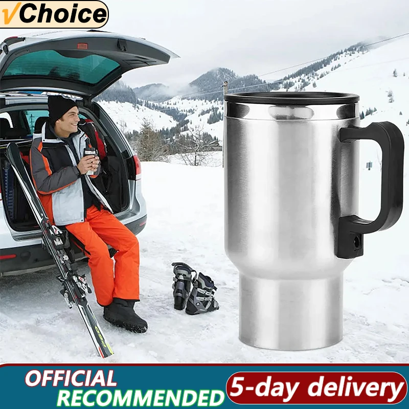 12V 500ML Car Heating Cup USB Heating Bottle Drink Kettle Bottle Mug Lighter Heated Cable Cup Travel Water Electric Mug