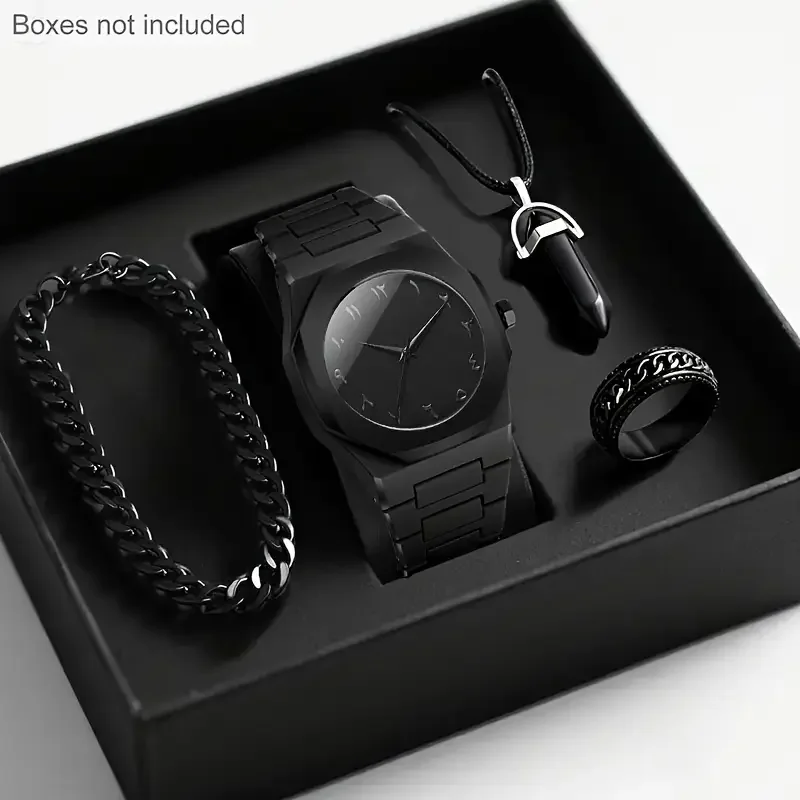 4pc new men's alloy watch straps, with a beautiful surface, are the best choice for holiday gifts