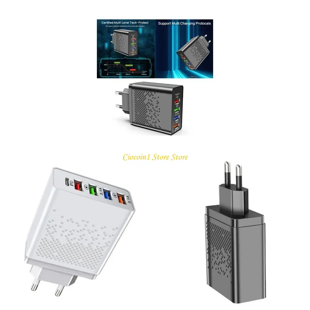 

A3pc 5 Port Latching Station с технологией быстрого зарядки PD48W 4 интерфейсы USB 3.1