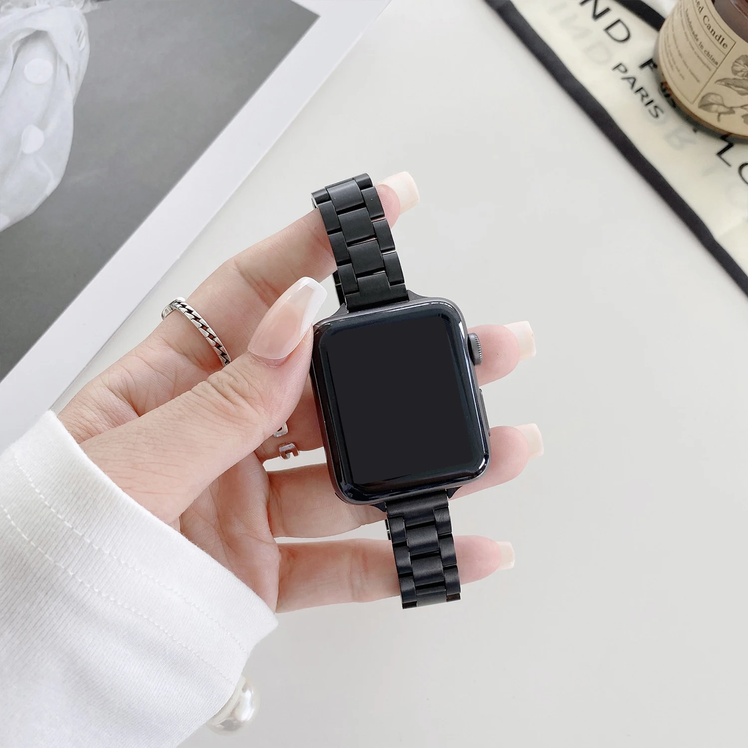 สายนาฬิกาสเตนเลสสตีลสำหรับเปลี่ยนสายนาฬิกา Apple รุ่น iWatch 6 5 4 3 SE 44mm 42mm 40mm