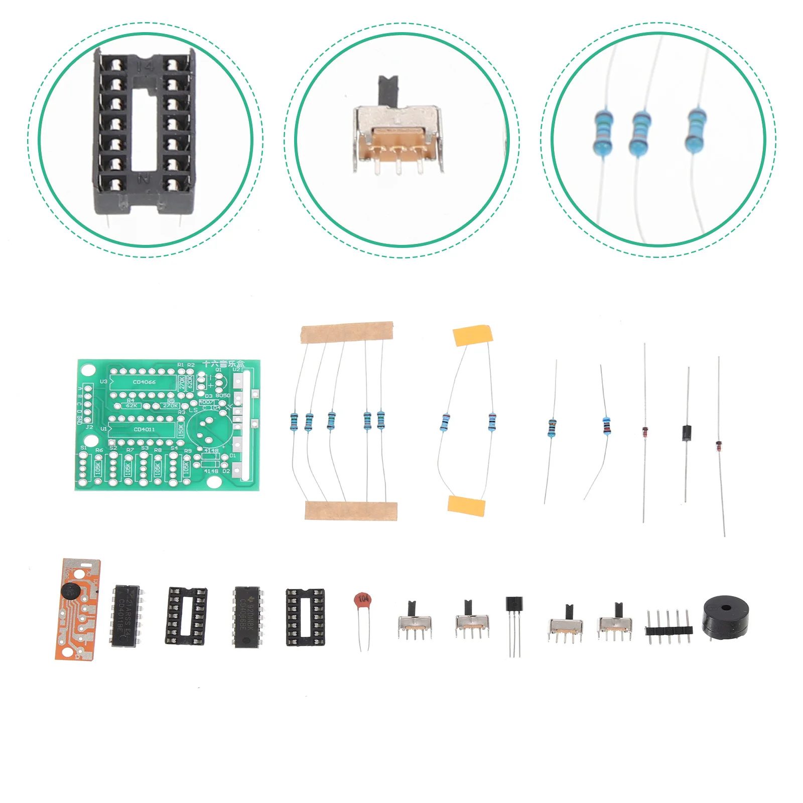 

1 set 1 Set Diy Music Box Electronic Components 16-Tone Circuit Board For Soldering Practice Copper Clad Board Stem Kit