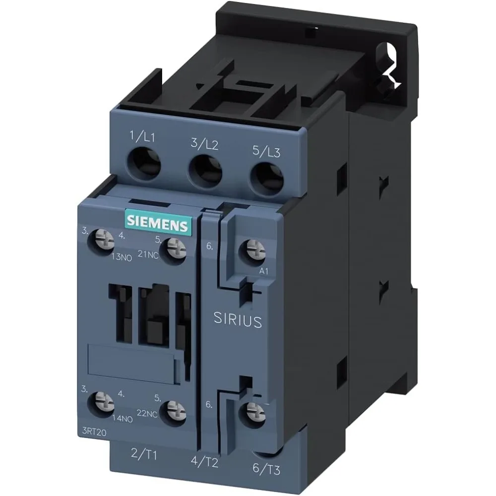 

3RT20241AK60 IEC Magnetic Contactor, 120VAC, 3 Pole, 25 Amp, 1NO+1NC, Size S0, Screw Terminal, Gray