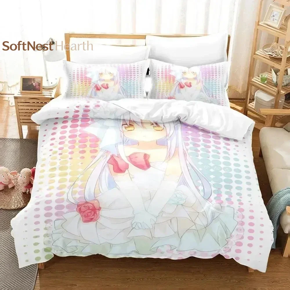 2026 3D Print Anime Angel Beats Bedding Set Duvet Cover Bed Set Quilt Cover Pillowcase Comforter King Queen Size Boys Adult Bedd