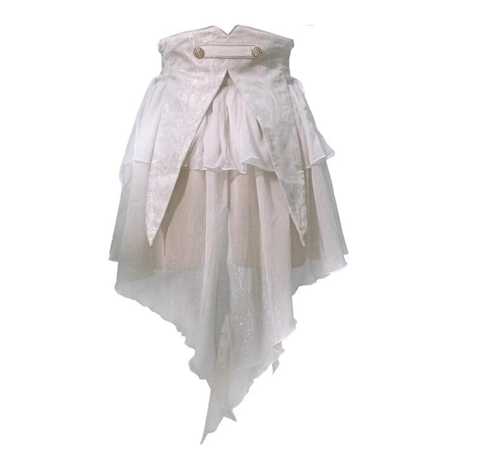 Victorian Lolita White Corset Skirt for Women Vintage Steampunk Bustle Skirts