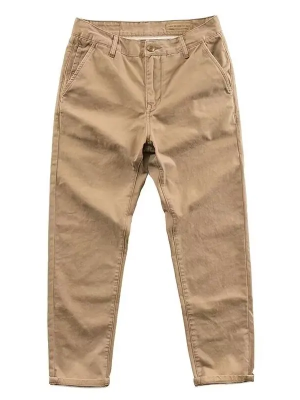Casual Straight Leg Men's Workwear Pants Thickened Washed Black Trousers for Labor Wear Comfortable Loose Fit Autumn Wear
