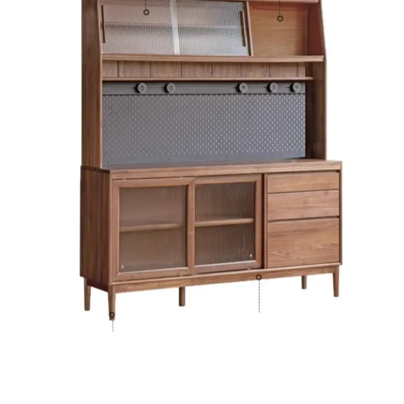 Side cabinet Black walnut dining room Tea cabinet Large size Slate storage Locker Modern simplicity