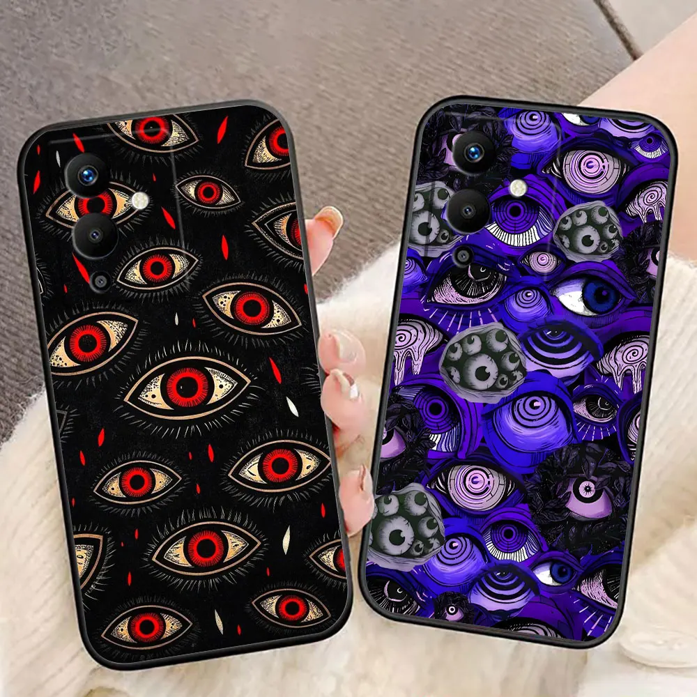 

Spooky Scary Red Eye Phone Case For Infinix TECNO POP SPARK SMART 6 7 8 9 10 CAMON 50 40 30 30S 20 20C DIY Case Shell Funda Capa