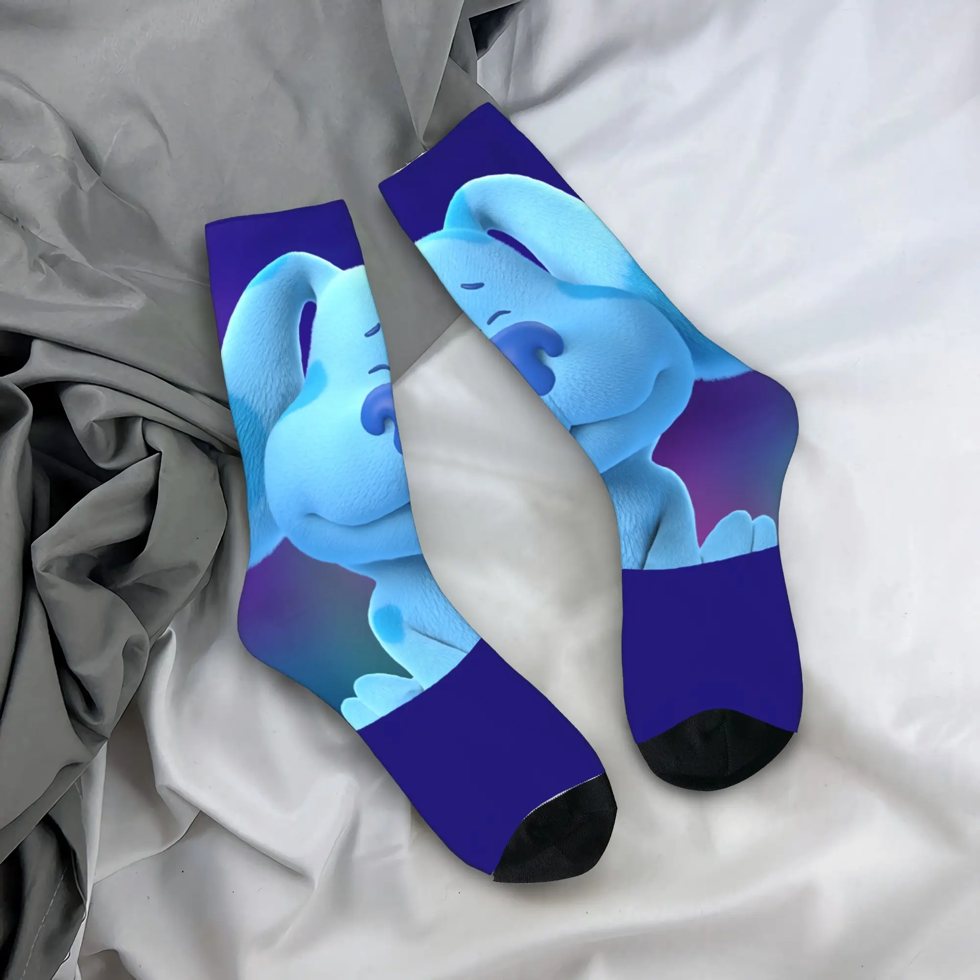 

Blue's Clues Collage Stockings Adults Men Cartoon Socks Medium Soft Casual Socks Autumn Running Sports Anti Skid Custom Socks