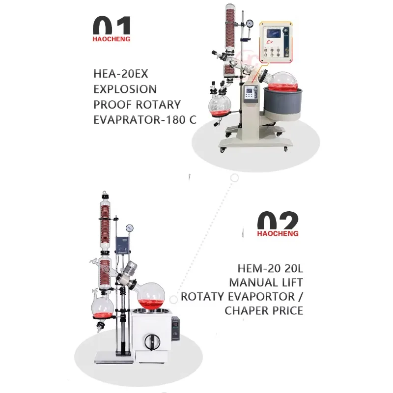 Popular Industrial Electric Vacuum Distillation Equipment Extract Essential Oil 20L Rotary Evaporator With Water Bath 220v/110v