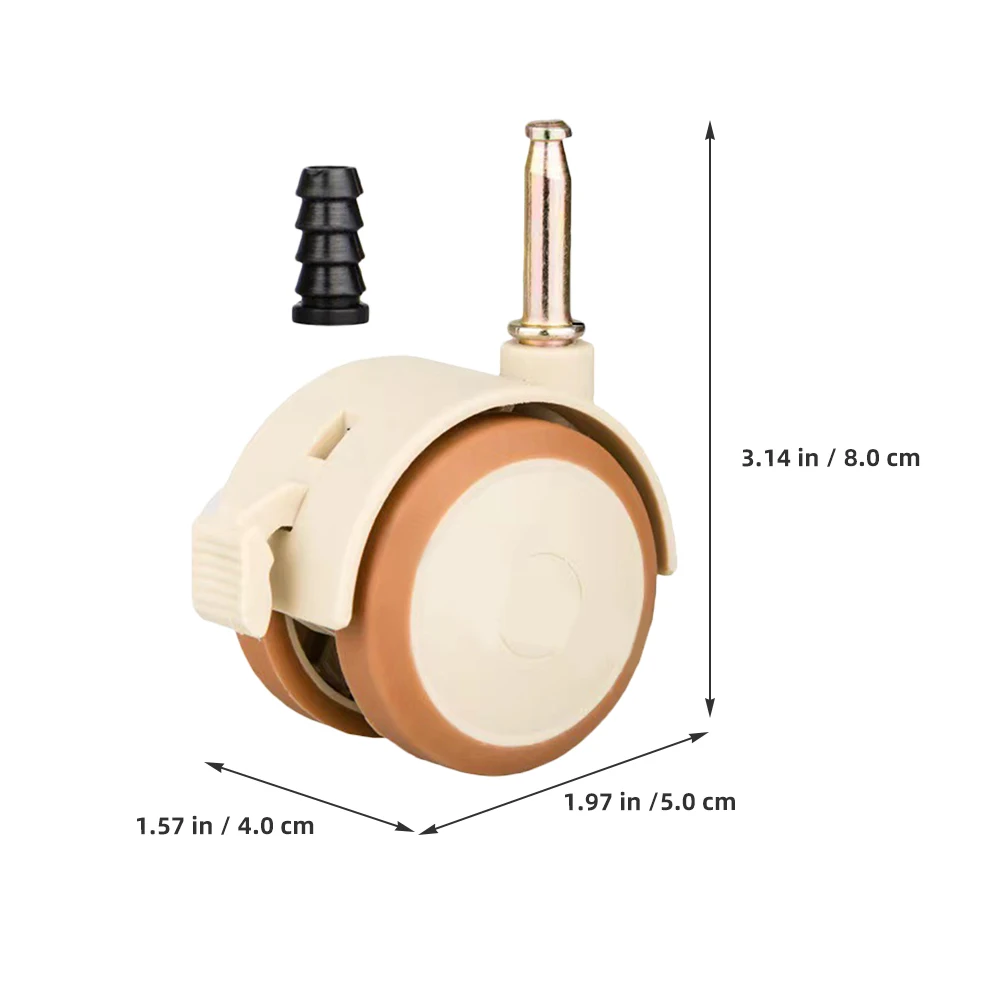 4개 무소음 아기 침대 바퀴 잠금 브레이크 캐스터 유아용 카트 바퀴 세트 침대 프레임 액세서리 아기 침대 의자 캐스터