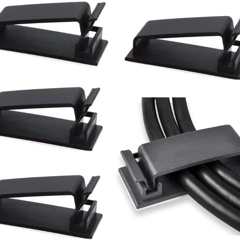 Self Adhesive Cable Management Clips Multipurpose Wire Organizer Clamps for Under Desk Car Wall TV PC Ethernet Cable Tidy