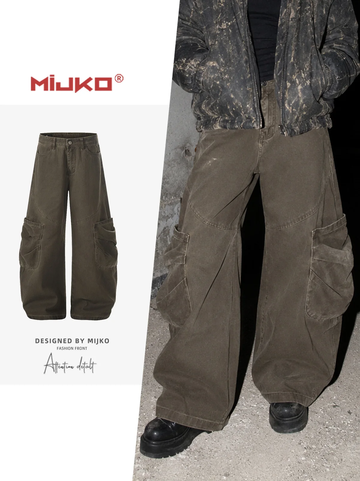 MIJKO Multi Pocket American Jeans G6936