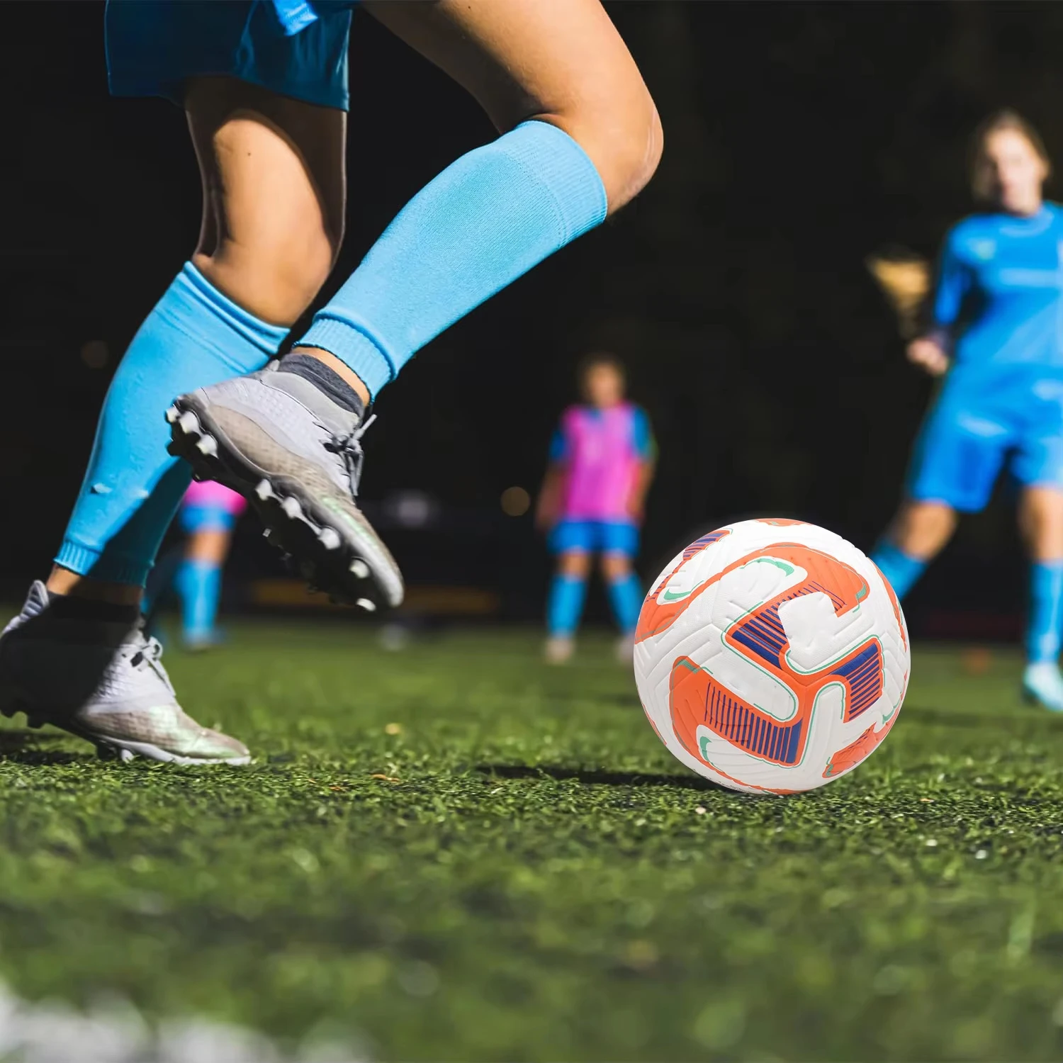 プロサイズ5号サッカーボール、公式スポーツトレーニングPUシームレスサッカーボール、高品質リーグ試合用サッカーボール