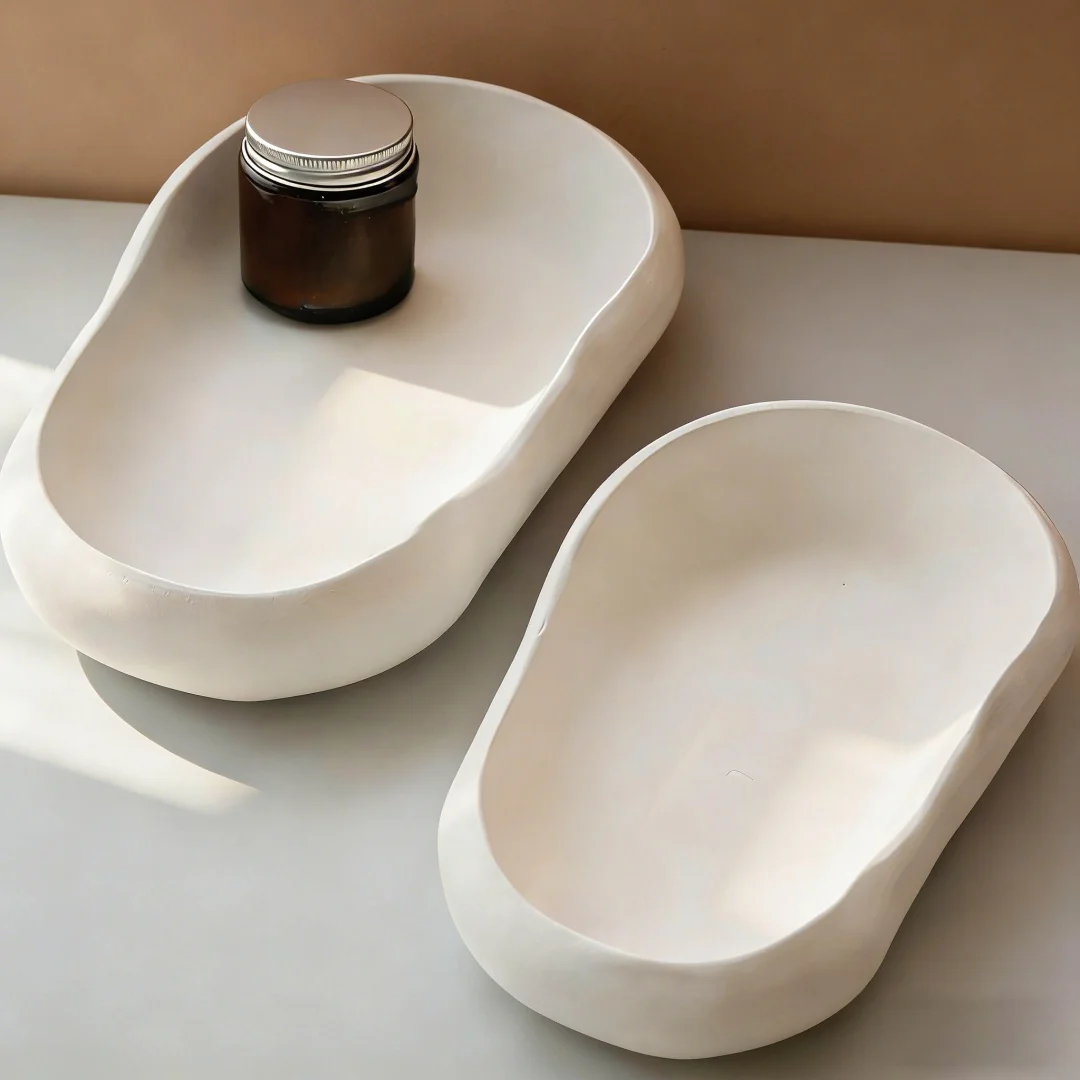 3D Irregular Pebble Tray Gypsum Silicone Mold Easy Demold For DIY Aromatherapy Plaster Storage Dish Home Decoration