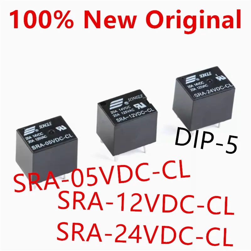 10piece  SRA-05VDC-CL 、SRA-12VDC-CL 、SRA-24VDC-CL  DIP-5  New power relay  SRA-05V/12V/24VDC-CL