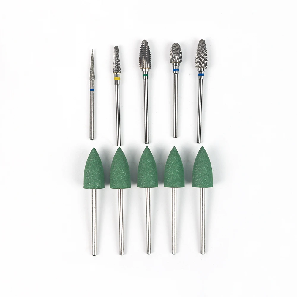 Dental Lab Acrylic Polishing Kit with Tungsten Steel Burs and Silicone Rubber Polishers for Denture Grinding and Polishing