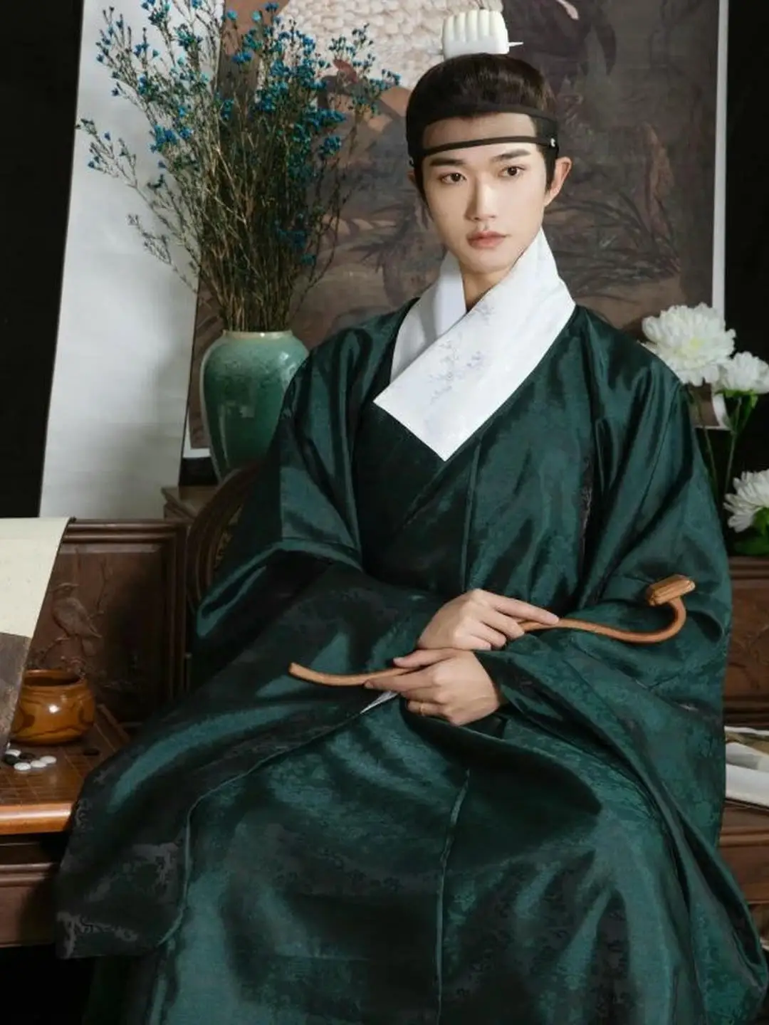 

Zhiyue Autumn Ming Dynas Wide Sve Dao Pao Men Qianlian Embroidery Мужская традиционная китайская одежда Hanfu Long Sve C...