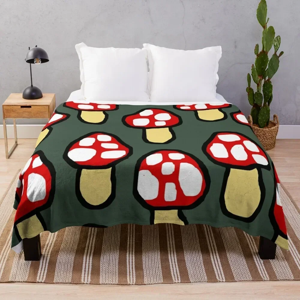 

Cute Abstract Forest Mushroom Pattern Throw Blanket bed plaid Luxury Designer Sleeping Bag Bed linens Blankets