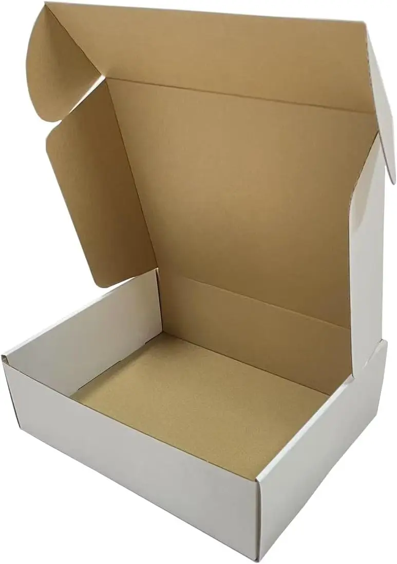 

13x10x4 Corrugated Cardboard Boxes, 18 Pack, White Mailer Boxes for Shipping & Storage