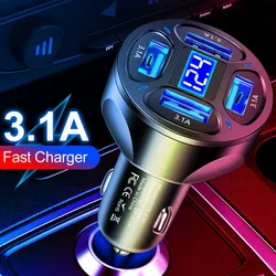 USB Car Charger Fast Charging Quick Charge 3.0 Car Mobile Phone Charger Adapter for IPhone 16 Pro 15 Samsung Type C PD Chargers